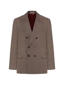 Двубортный пиджак Brunello Cucinelli, коричневый
