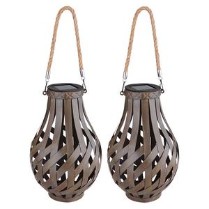 Комплект из 2 светодиодных уличных светильников из бамбукового дерева, коричневого цвета Globo Lighting, коричневый