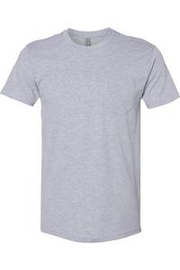 Футболка унисекс из хлопка Next Level с карманом, цвет heather grey