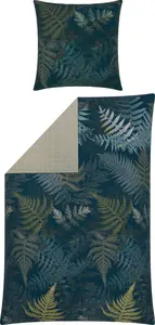 Двустороннее постельное белье петролеум-бежевый 1x 155x200 см + 1x 80x80 см Erwin Müller