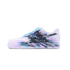 Nike Кроссовки Air Force 1 Novelty Point с переливающимися звездами, нескользящие, износостойкие, низкие, для скейтбординга, унисекс, розовые, синие