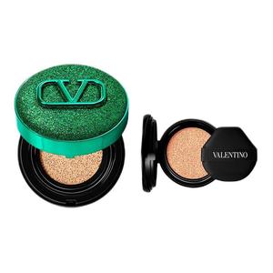 Скрывающая воздушная подушечка Indulgent Green для чистого тона кожи Valentino, Two-Piece Set A: Passionate зеленый Concealing Air Cushion #Ligr2+Passionate зеленый Concealing Cushion Refill #Ligr2