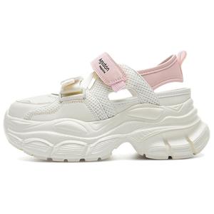 AGSDON Лёгкие дышащие низкие кроссовки на платформе с высотой подошвы 7,5 см для женщин бежево-розовые, цвет Beige Pink