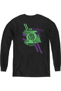 Футболка с длинным рукавом для подростков DC Comics в форме фонарей Gildan, черный