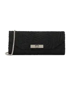 Удлиненная вечерняя сумочка с щетиной Kazar, черный