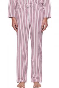 Tekla Пижамные штаны из розово-белого поплина