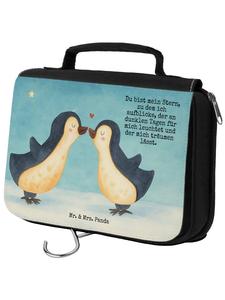 Mr. & Mrs. Panda Косметичка с изображением пингвина и надписью белого цвета