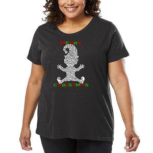 Футболка с принтом Christmas elf для женщин plus size La Pop Art, Grey