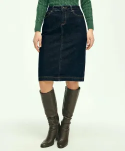 Джинсовая юбка-карандаш с пятью карманами