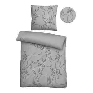 Постельное белье Biberna «0840517», уютное и теплое, бархатистое, меланжевое, 100% хлопок, производство Германия, цвет sturmgaru