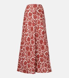 Юбка макси из льна с принтом Антиб Faithfull, Heuchera