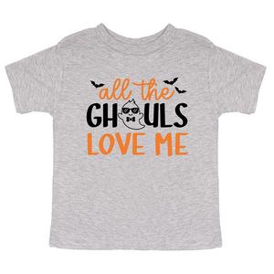 Футболка с короткими рукавами и рисунком All The Ghouls Love Me Bats для малышей The Juniper Shop, цвет Heather Grey