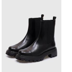 Женские ботинки Stuart Weitzman Emerson SJ336 из черной кожи, модель «челси» ZOGG2004