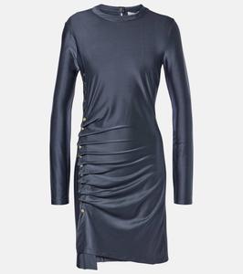 Мини-платье из джерси со сборками Rabanne, цвет ardoise