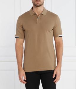 Поло мужское Boss с контрастными деталями, коричневый