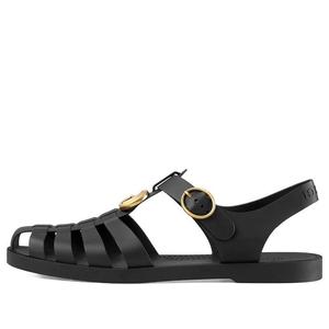 Сандалии Gucci Black Rubber Buckle Strap Sandal 'Black'