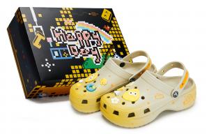 Crocs Классические сабо на платформе 811 Manufacturing, цвет манго-сыр, специальные женские сабо из коробки для обуви, бежево-желтые