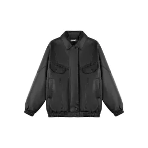 Кожаная куртка унисекс BING, Черный (в комплекте носки)