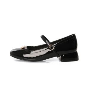 Туфли Мэри Джейн на толстом каблуке 3 см, женские Earl Cat, Black