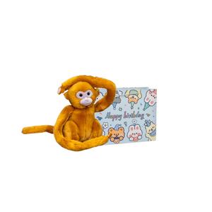 Fat Fat Dragon Плюшевая кукла с золотой нитью в виде мультяшной обезьянки высотой 25 см