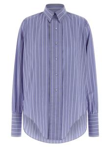 Хлопковая рубашка в полоску MAISON MARGIELA, светло-голубой