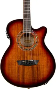 Акустико-электрогитара Washburn EA55G Mini Jumbo, верхняя дека из куа, отделка Koa Burst