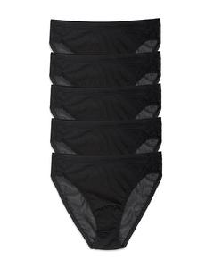 Трусы с высоким вырезом из тонкой сетки, набор из 5 шт On Gossamer, черный