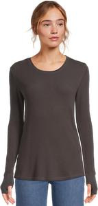 Женская футболка с длинным рукавом, отверстием для большого пальца и круглым вырезом Mod-o-doc, Washed Ebony
