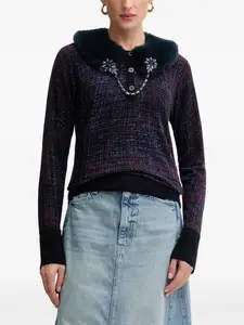 Свитер с декоративным съемным воротником Blugirl, черный