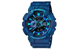 CASIO Часы Men Liquid Crystal/Analog Dual Display Series 55mm Blue Watch GA-110TX-2A, Blue Dial