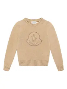 Толстовка с вышитым логотипом Moncler Enfant, коричневый