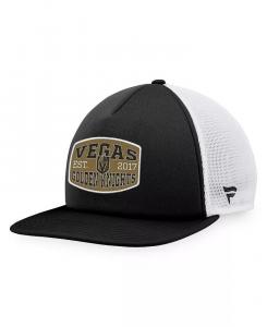 Мужская черно-белая кепка Vegas Golden Knights из пенопласта с нашивкой спереди Trucker Snapback Fanatics, черный