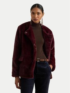 Меховое пальто regular fit 297P04117001 Lauren Ralph Lauren, красный