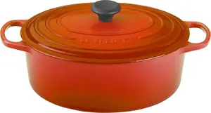 Кастрюля эмалированная Le Creuset с длинной ручкой, 6400 мл, оранжевый