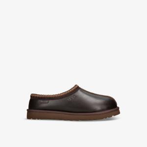 Тапочки из кожи с логотипом Tasman Ugg, коричневый