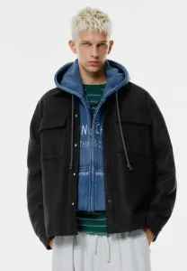 Рубашка с карманами Pull&Bear, Black