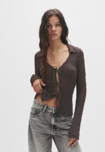 Блуза PULL&BEAR Blouse, Mottled Dark Brown