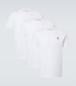 Футболка из хлопкового джерси с логотипом Moncler, Brilliant White