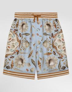 Бермуды из саржи с принтом ракушек Dolce&Gabbana, мультиколор