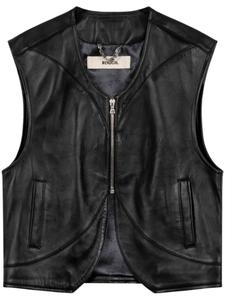 ROUGH. кожаный жилет, черный