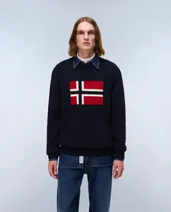 Мужской джемпер темно-синего цвета с круглым вырезом Napapijri