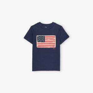 Футболка Polo Ralph Lauren с логотипом-флагом, синий