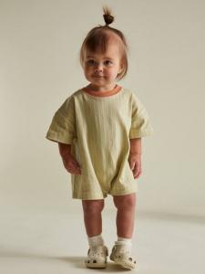 Детский ромпер из хлопка в полоску цвета opal Claude & Co, Sage