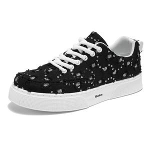 BAKE Дышащие и износостойкие мужские низкие кеды из холста черного цвета, цвет Black