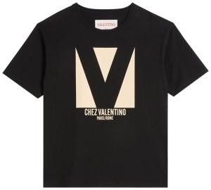 Футболка Valentino Chez Valentino Print T-Shirt 'Black', черный