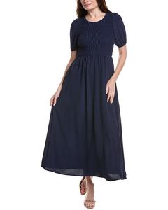 Платье миди со сборками Maison Maar, синий