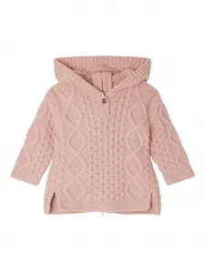 Вязаный джемпер с капюшоном Bonpoint, розовый