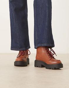 Рабочие ботинки ASOS DESIGN Author на шнуровке светло-коричневого цвета