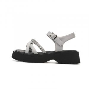 ST&SAT Женские сандалии на одной застежке серые, цвет Gray