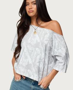 Женская камуфляжная блузка Davida с открытыми плечами Edikted, Gray